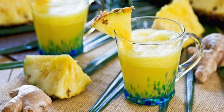 Ananas Smoothie fir Gewiichtsverloscht
